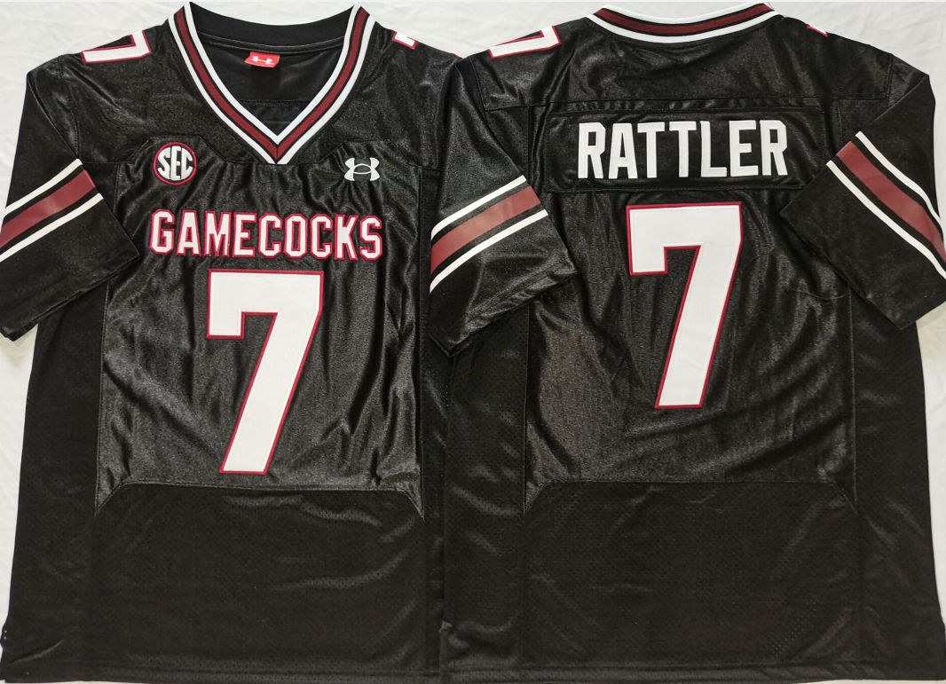Men South Carolina Gamecocks #7 Rattler Black Elite 2025 NCAA Jersey